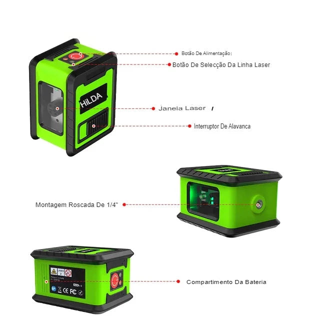 Nível a Laser Verde Profissional HILDA